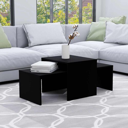  Set stolića za kavu crni 100 x 48 x 40 cm konstruirano drvo Cene