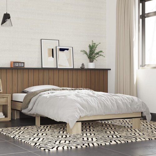 Furnova Posteljni okvir sonoma hrast 90x200 cm inženirski les in kovina, (21937256) Slike