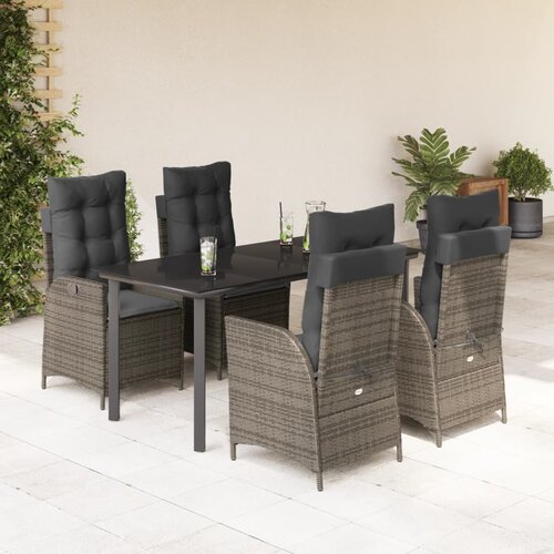  5-dijelni vrtni blagovaonski set sivi od poliratana Siva 160 x 80 x 74 cm Cene