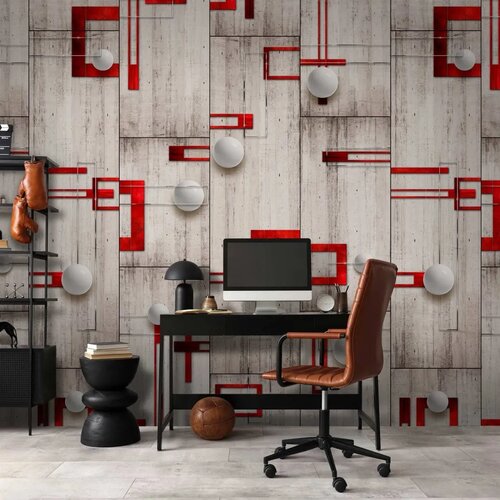  Tapeta - Concrete red frames and white knobs 50x1000 Slike