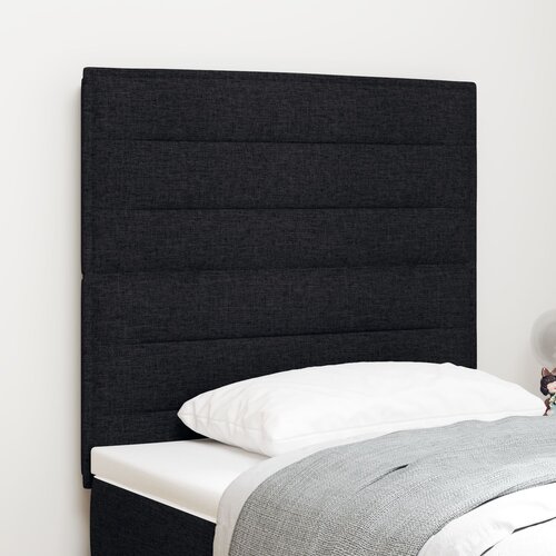 VidaXL LED vzglavje Črno 80 cm Tkanina Slike