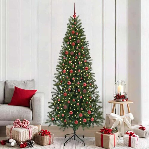 vidaXL Umestno božično drevo med 300 LED Zelena 210 cm PE in PVC Cene