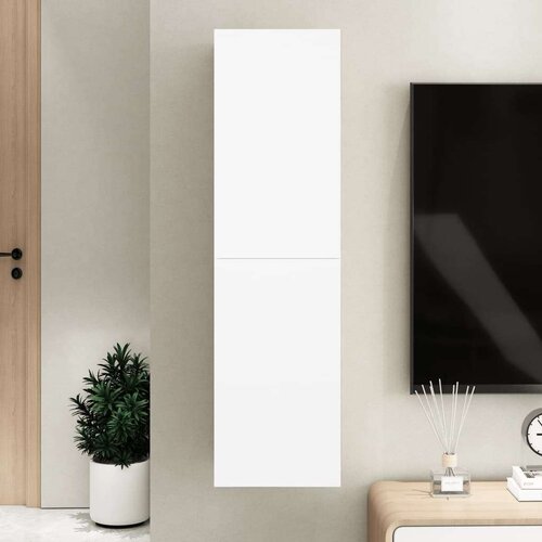 TV omarica bela 30,5x30x110 cm iverna plošča, (20913910) Cene