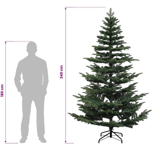  Umjetno božićno drvce s nogom 240 cm PE i PVC Zelena Slike