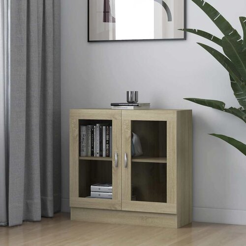  Vitrina boja hrasta sonome 82,5x30,5x80 cm konstruirano drvo Slike