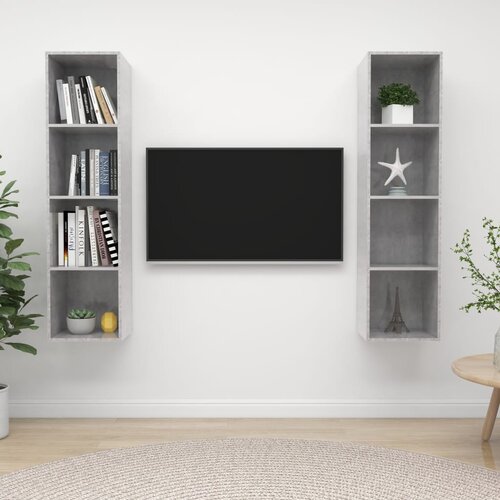 vidaXL Zidni TV ormarići 2 kom siva boja betona od iverice Cijene