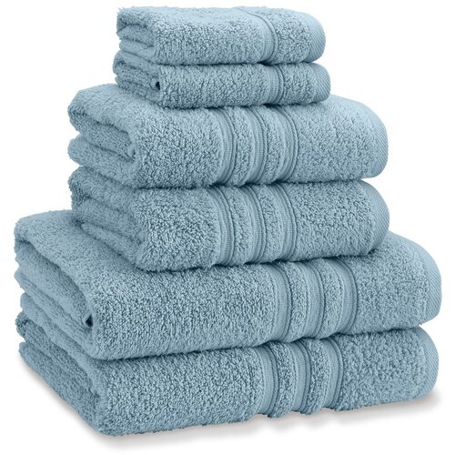 Catherine Lansfield Modri frotirni bombažni komplet brisač 6 ks Zero Twist &amp;ndash; Slike