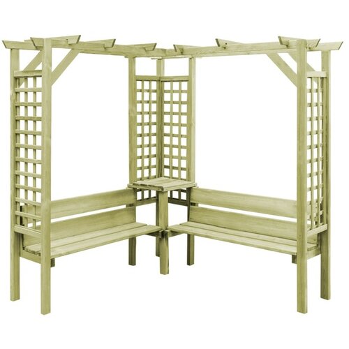  Kutna pergola s klupom od impregnirane borovine Cijene