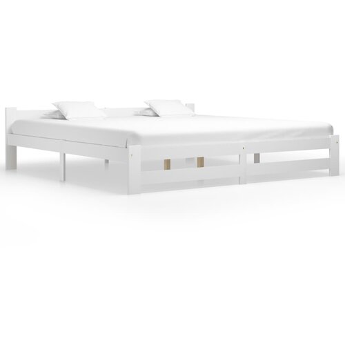The Living Store Posteljni okvir bel iz trdne borovine 200x200 cm - Posteljni Okvir, (21527484) Slike