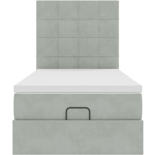 VidaXL okvir za krevet s madracima svjetlosivi 80x200 cm bar&amp;scaron;unasti Slike