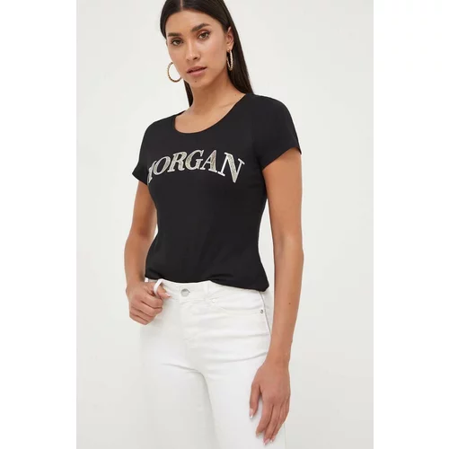 Morgan Kratka majica ženski, črna barva