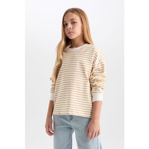  Girl Relax Fit Crew Neck Striped Sweatshirt Cene