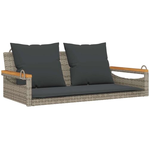 vidaXL Klupa za ljuljanje s jastucima siva 109x62x40 cm od poliratana Cene
