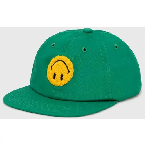 Market Pamučna kapa sa šiltom x Smiley boja: zelena, s aplikacijom