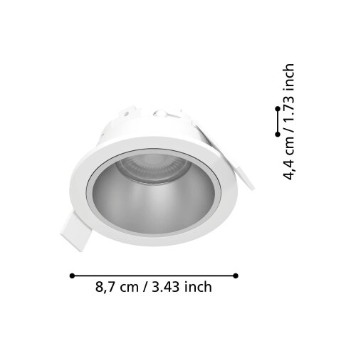 Eglo 902297 - LED prigu&amp;scaron;iva kupatilsko ugradno svetlo YEBRA LED/4,8W/230V IP44 bela/zlatna Slike