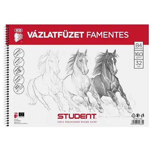 ICO Student blok za crtanje spiralnog uveza - bezdrvni papir - B/4 Cene
