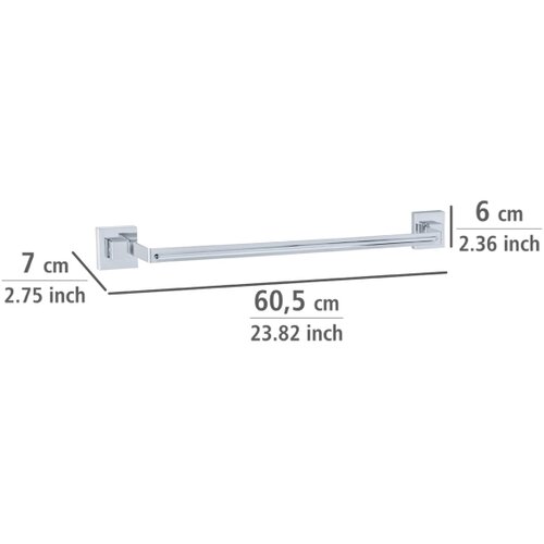 Wenko 22684100-Držač pe&amp;scaron;kira VACUUM-LOC QUADRO ED 60,5x6 cm srebrna/sjajni hrom Slike