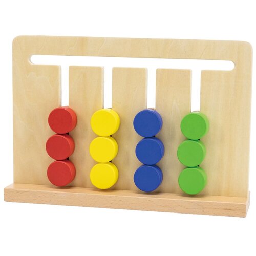 Viga je zagonetka s Montessori bojama i figurama Slike