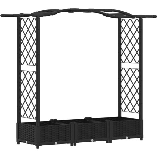 vidaXL Dvignjeno leži&scaron;če s trellisom in streho Črna 169 x 40 x 125 cm, (5000287907) Cene