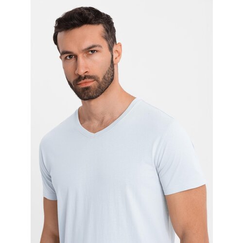 Ombre BASIC men&amp;#039;s classic cotton tee-shirt with a crew neckline - light grey Slike