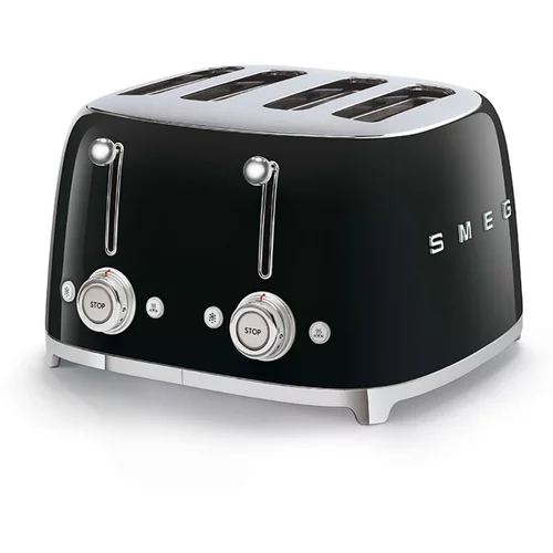 Smeg TSF03BLEU 4-Schlitz-Toaster 50's Retro Style, Schwarz