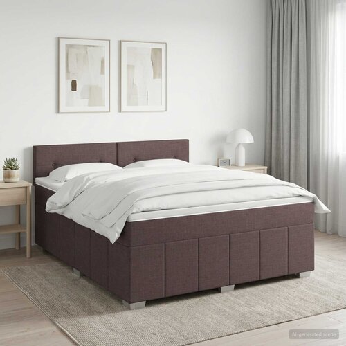  Boxspring krevet s madracem Tamno smeđa 160 x 200 cm Tkanina Cene