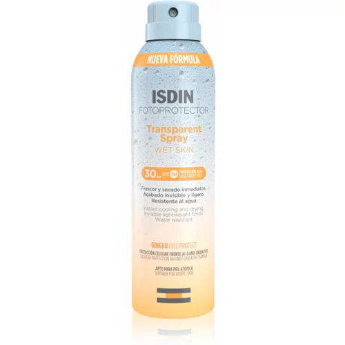 ISDIN Transparent Spray Wet Skin prozirni sprej za sunčanje SPF 30 250 ml