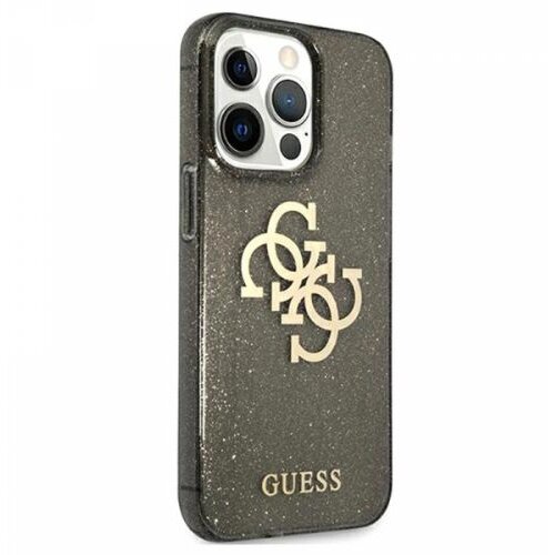 Guess GUHCP13LPCUGL4GBK big logo silikonski ovitek za iphone 13 pro - z zlatimi ble&amp;scaron;čicami Slike