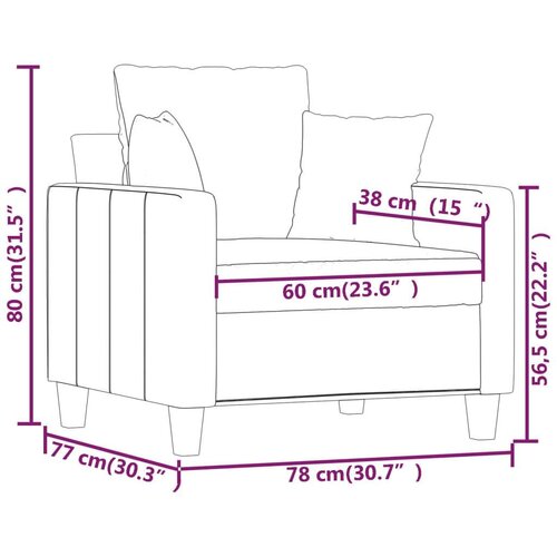  Fotelja smeđesiva 60 cm od tkanine Slike
