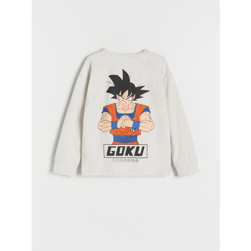 Reserved oversize majica z dolgimi rokavi dragon ball - svetlo siva Cene