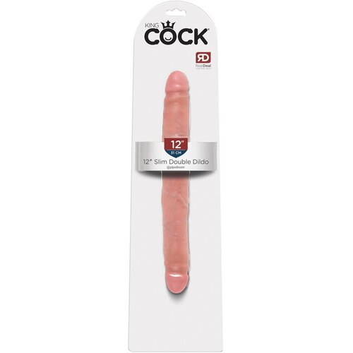 King Cock 12 Slim - realistični dvojni dildo (31 cm) - naravni Slike