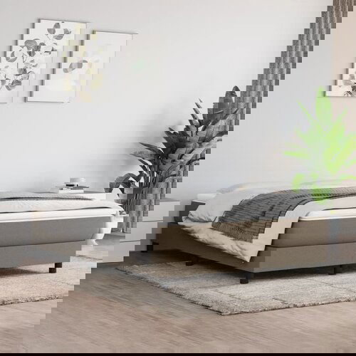 The Living Store Posteljni okvir taupe 140x190 cm blago - Box Spring Posteljni Okvir, (21520734) Slike