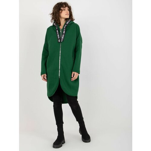 Fashion Hunters Women's Long Zippered Hoodie - Green Cene