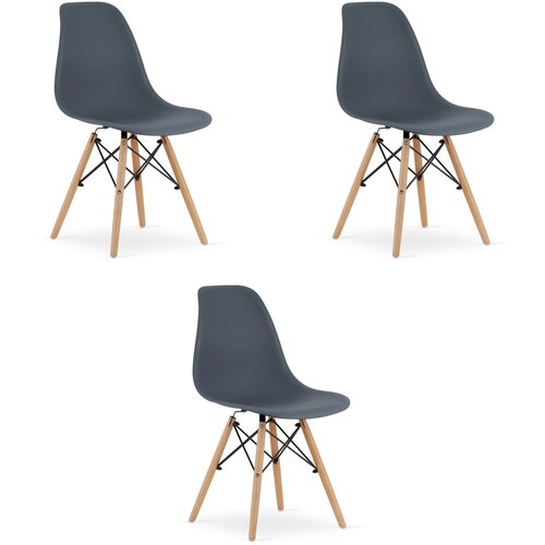 Brandless Stol OSAKA iz temnega skrilavca / naravne noge x 3, (22044527) Slike