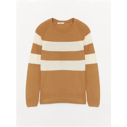 LC Waikiki Crew Neck Long Sleeve Color Block Men's Knitwear Sweater