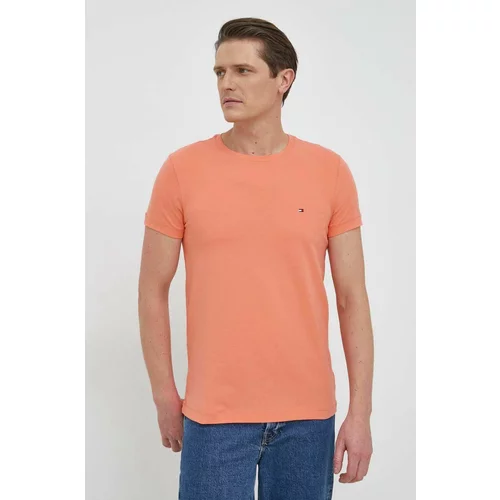 Tommy Hilfiger Kratka majica moški, oranžna barva