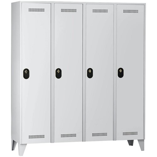 Wolf Garderobna omara, višina predelka 1700 mm, VxŠxG 1850 x 1600 x 500 mm, širina razdelka 400 mm, barva korpusa / vrat svetlo siva / svetlo siva Cene