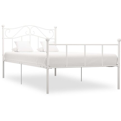 VidaXL Posteljni okvir bel kovinski 90x200 cm, (20606289) Slike