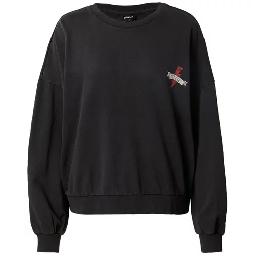 Only Sweater majica 'LUCINDA' crvena / crna / bijela
