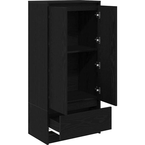 VidaXL Omarica z predalom črna hrast 55,5x34x119,5 cm inženirski les Slike