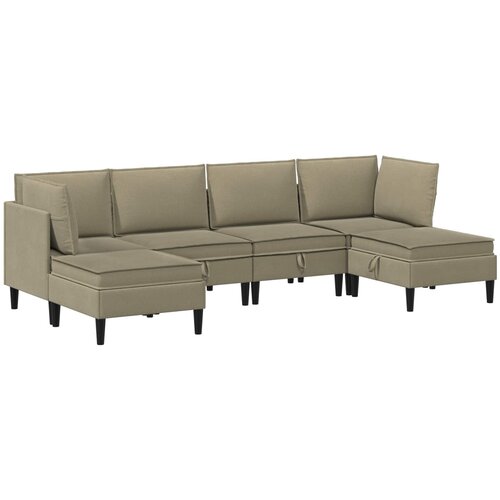  Set namještaja za dnevni boravak 6 pcs Kaki Tkanina Cene