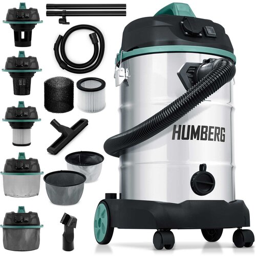 Humberg Powerful 30L Industrial Vacuum Cleaner HM-402 with 1600W Motor for Wet and Dry Cleaning, (21740394) Cene