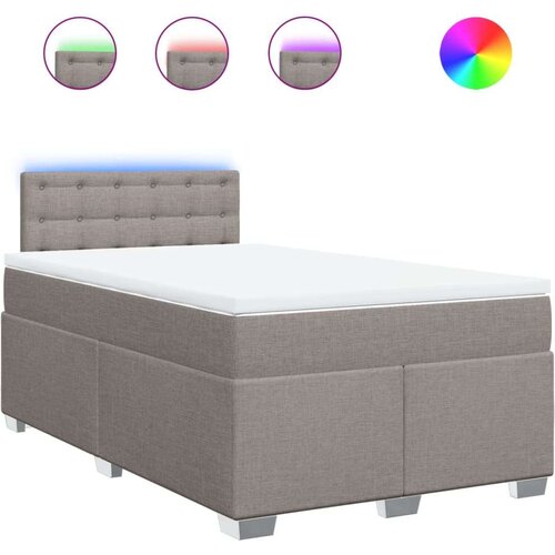 vidaXL Box spring postelja z vzmetnico taupe 120x190 cm blago Cene