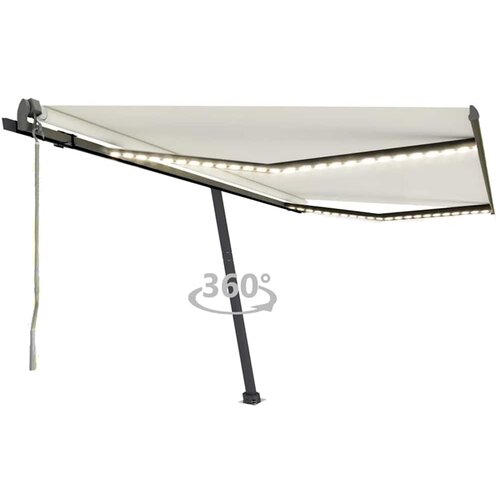 vidaXL avtomatska tenda led + senzor 400x300 cm krem Cene
