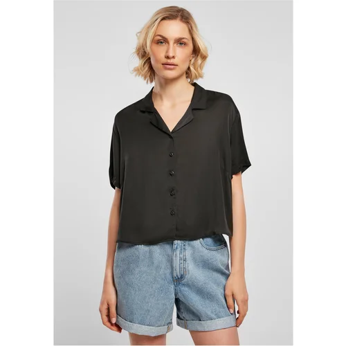 UC Ladies Women's Viscose Satin Leisure Shirt Black