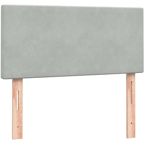 Box Spring krevet s madracem i LED svijetlo sivi 80x210 cm bar&amp;scaron;un Slike