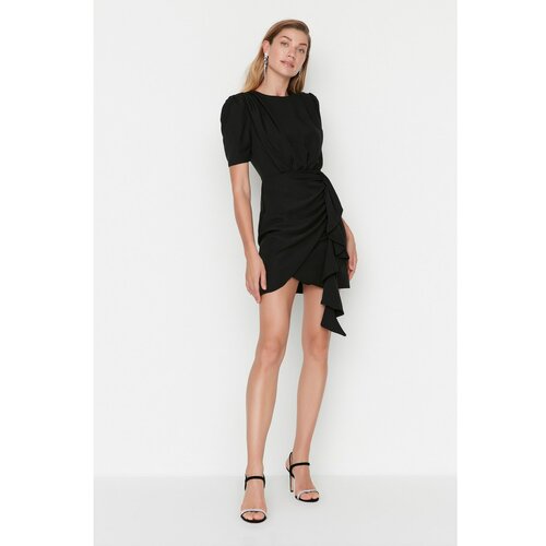 Trendyol Black Ruffle Detailed Dress Slike