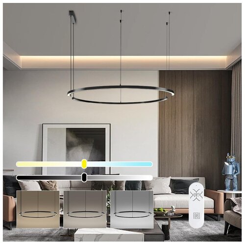 Immax NEO 07329L - LED prigu&amp;scaron;iva luster na sajli FINO 72W/230V 120 cm crna Tuya+daljinski upravljač Slike