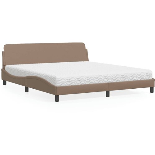 vidaXL Krevet s madracem cappuccino 180x200 cm umjetna koža Cijene