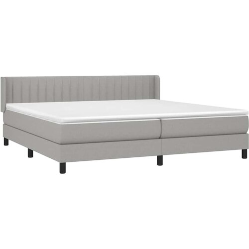  Krevet s oprugama i madracem svjetlosivi 200 x 200cm od tkanine Slike